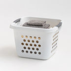 Compact Plastic Laundry Hamper Basket – 30L Storage Organizer with Easy-Lift Handles, 3-Pack