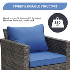 Ainfox 7 Pcs Outdoor Patio Furniture Sofa Set on Sale, Grey Rattan Grey Cushion