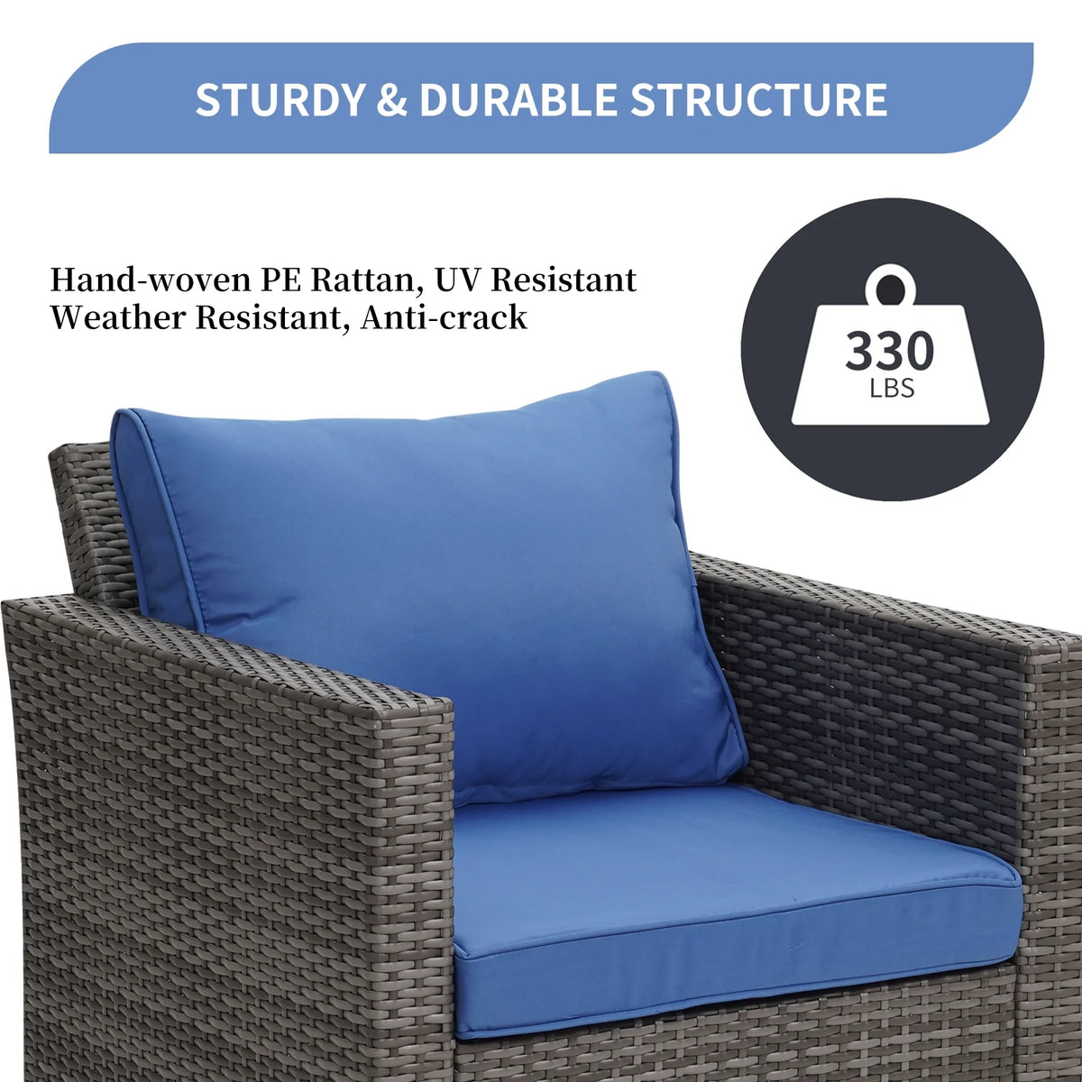 Ainfox 7 Pcs Outdoor Patio Furniture Sofa Set on Sale, Grey Rattan Grey Cushion