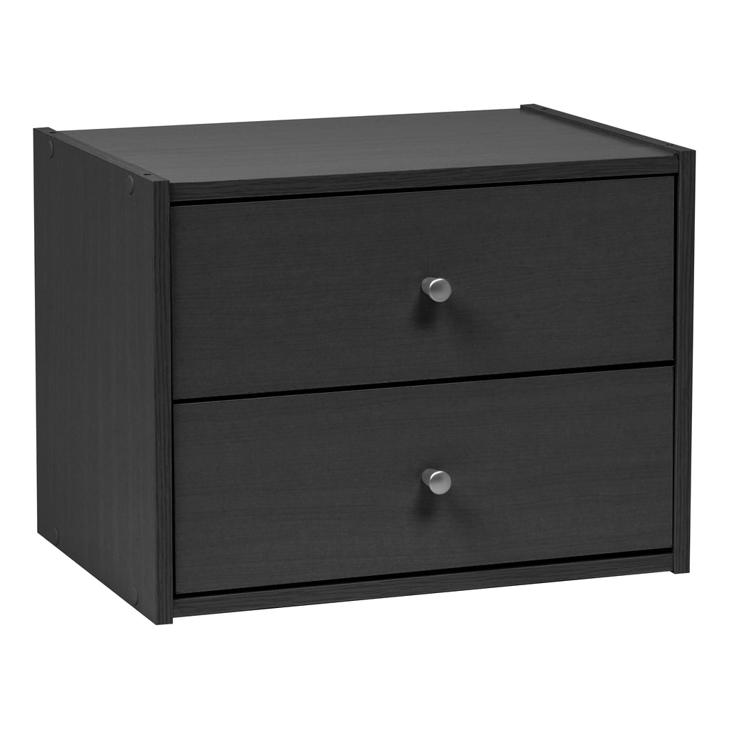 Modular Wood Stacking Box with Drawers | Gray