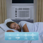 5000 BTU Window Air Conditioner Easy Cool - Capable of Cooling up to 150 Sq Ft. 2 Fan Speeds, 4 - Way Air Direction