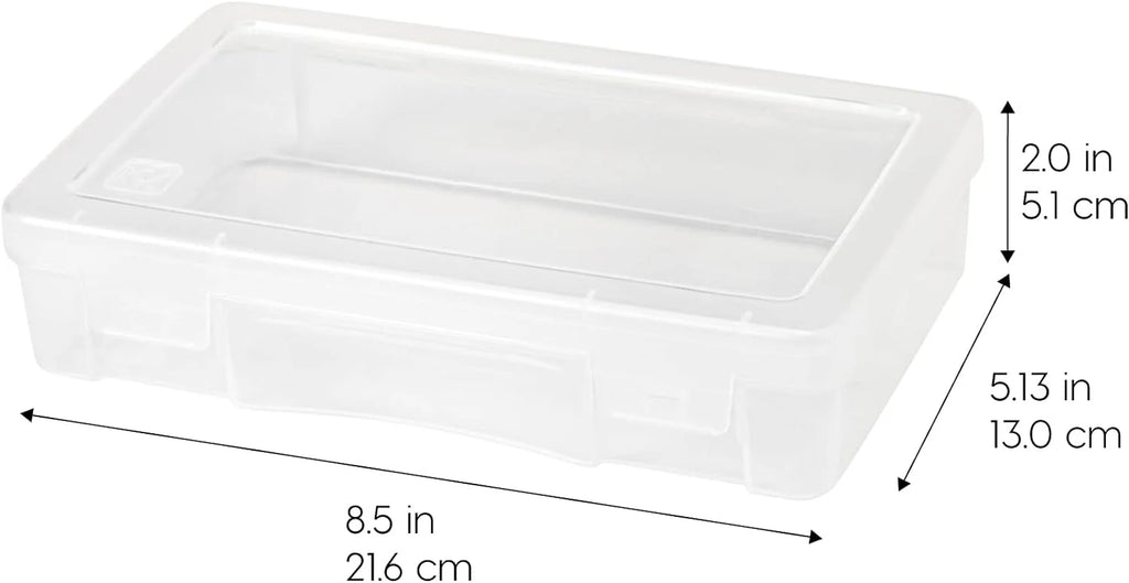 Pencil Case Plastic Pouch Box Storage Organizer for Beads, Pens, and Art Supplies, 6-Pack