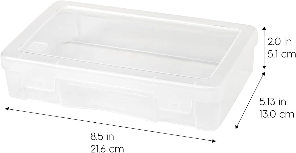 Pencil Case Plastic Pouch Box Storage Organizer for Beads, Pens, and Art Supplies, 6-Pack