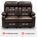 MCombo Faux Leather Electric Reclining Sofa with Heat and Massage - Models 6095/6075/6077