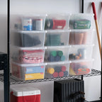 Clear Storage Box 12 Pack - 17 QT