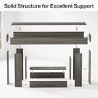 63-Inch Brown and Gray Slim Wooden Console Table for Entryway