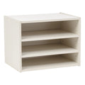 TACHI Modular Wood Storage Organizer Box with Adjustable Shelves, Off White