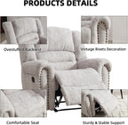 CANMOV Leather Recliner Chair, Classic and Traditional Manual Recliner Chair with Comfortable Arms and Back Single Sofa for Living Room, Nut Brown