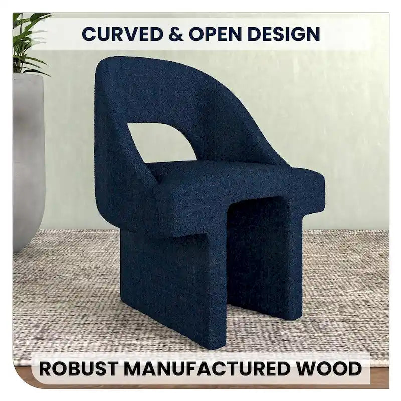 Modern Elegant Boucle Upholstered Accent Chair with MDF Wood Frame for Home Office, Living Room, and Bedroom