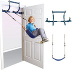 6 Piece Indoor Doorway Gym Set for Kids – Indoor Swing for Kids Includes Kids Swing Chair, Rings, Hanging Trapeze, Ladder, Swinging Rope & Pullup Bar
