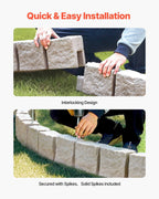 Fake Stone Landscape Edging 46.8x3.9 in Lawn Edging Border Fade - Resistant No Dig