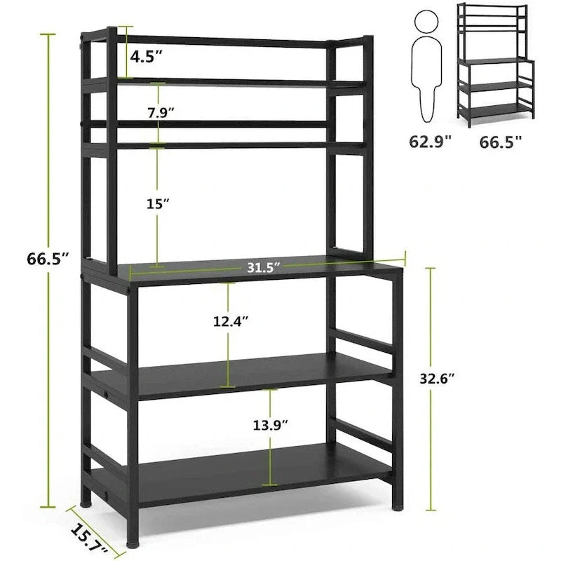 5-Tier Kitchen Baker's Rack with Storage - Microwave Oven Cart