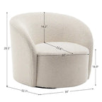 Set of 2 KINWELL 34-Inch Wide Upholstered Swivel Barrel Chairs