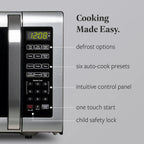 Farberware FMGZ09BKA 0.9 Cu. Ft. Microwave Oven, 900W, Digital Control, LED Display, 6 Cooking Presets, Black