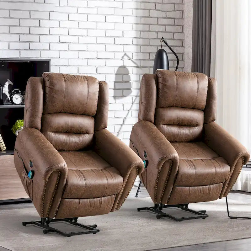Comfortable Power Lift Recliner Chair with Breathable Fabric, Massage, Heat, and USB Charging Port