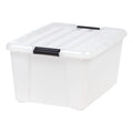 45 Quart Buckle Down Storage Box, 4 Pack, Pearl