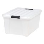 45 Quart Buckle Down Storage Box, 4 Pack, Pearl