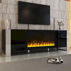 Contemporary TV Stand with Electric Fireplace - Fits TVs Up to 78 Inches