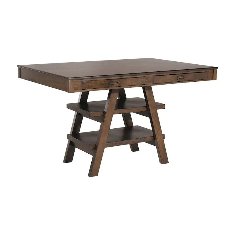 9-Piece Counter Height Dining Set in Ferrara Walnut and Brown
