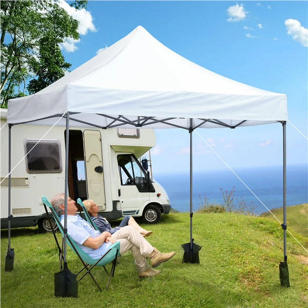 Alden Design Adjustable 10' x 10' Commercial Pop-up Canopy with Wheeled Carry Bag, Blue