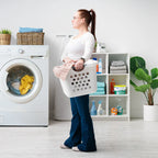 Compact Plastic Laundry Hamper Basket – Storage Organizer with Easy-Lift Handles, 2-Pack, 30L