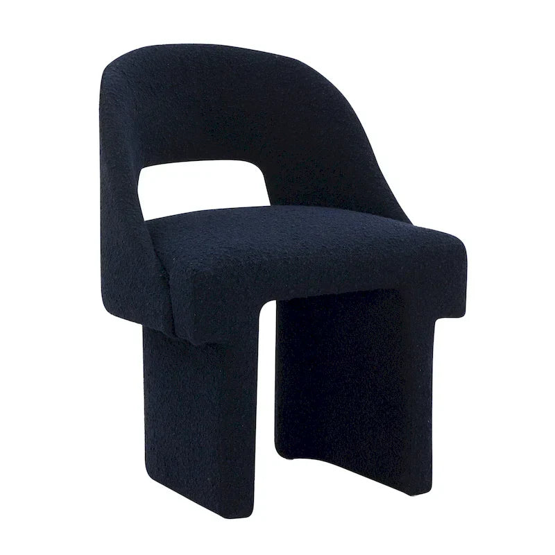 Modern Elegant Boucle Upholstered Accent Chair with MDF Wood Frame for Home Office, Living Room, and Bedroom