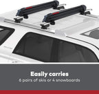 Yakima, PowderHound 6 Ski & Snowboard Mount, Fits Up to 6 Pairs of Skis or 4 Snowboards, Rides Quietly, Fits Most Roof Racks, Black