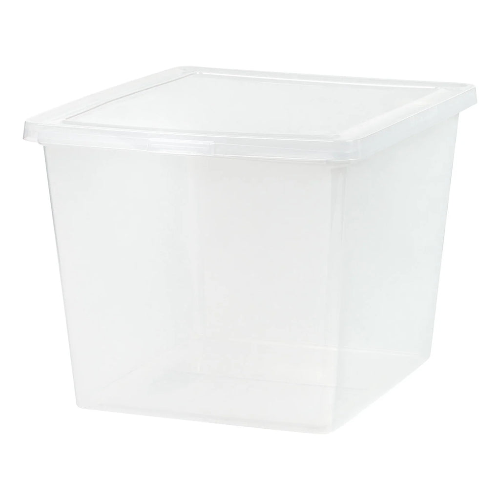 36 Quart Plastic Storage Bin Tote Organizing Container with Latching Lid for Shoes, Heels, Art Supplies, Stackable and Nestable, 4 Pack, Clear