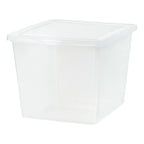 36 Quart Plastic Storage Bin Tote Organizing Container with Latching Lid for Shoes, Heels, Art Supplies, Stackable and Nestable, 4 Pack, Clear