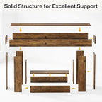 63-Inch Brown and Gray Slim Wooden Console Table for Entryway