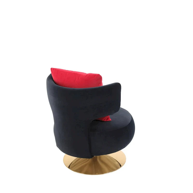 Round Barrel Chair with Fabric and Swivel Design