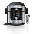 Ninja OL701 Foodi 14 in 1 SMART XL 8 Qt. Pressure Cooker Steam Fryer with SmartLid & Thermometer   Auto Steam Release, that Air Fries, Proofs & More, 3 Layer Capacity, 5 Qt. Crisp Basket, Silver/Black