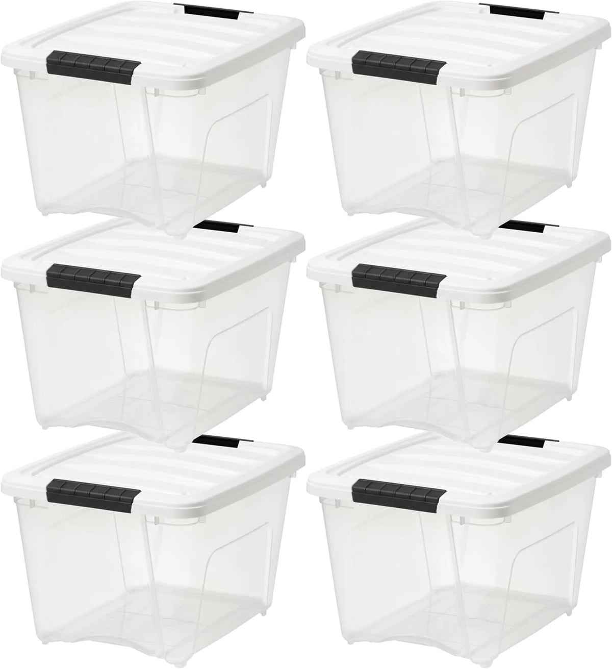 19 Qt Stackable Plastic Storage Bins with Lids, 6 Pack