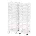 7-Drawer Storage Cart with Organizer Top, White
