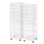 7-Drawer Storage Cart with Organizer Top, White