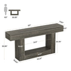 63-Inch Brown and Gray Slim Wooden Console Table for Entryway