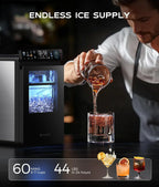 Smart Countertop Pebble Ice Maker, 44 Lb./24H, Self-Cleaning