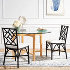 Set of 2 SAFAVIEH Maye Rattan Accent Chairs with Cushions - Dimensions: 18.5" W x 20.9" L x 35.8" H