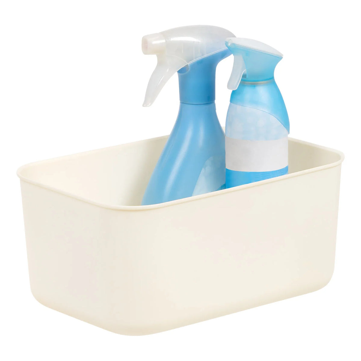 Small Plastic Storage Organizer Basket, Off-White