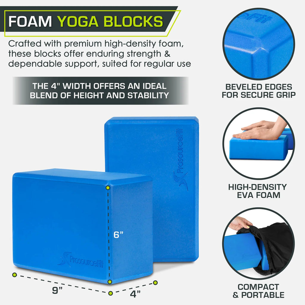 Set of 2 Foam Yoga Blocks | Aqua