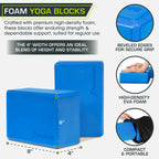 Set of 2 Foam Yoga Blocks | Aqua