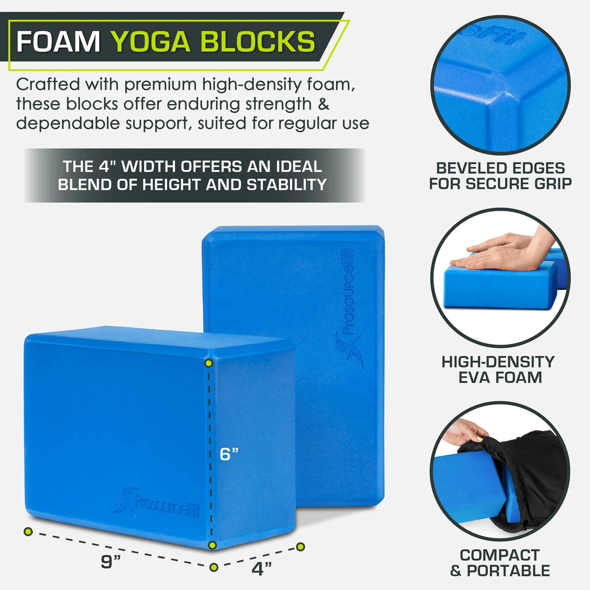 Set of 2 Foam Yoga Blocks | Aqua