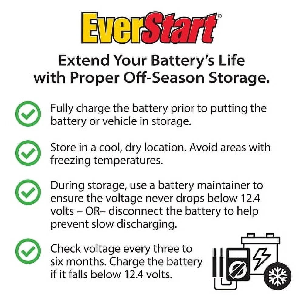 EverStart Platinum BOXED AGM Power Sport Battery, Group Size TX14 12 Volt, 200 CCA