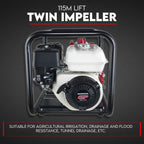 Fire Fighting Petrol Water Pump GP200 TWIN IMPELLER WITH A HONDA ENGINE