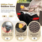 Homall 4 Pieces Outdoor Patio Furniture Sets Rattan Chair Wicker Set, Outdoor Indoor Use Backyard Porch Garden Poolside Balcony Furniture Sets Clearance (Brown and Beige)