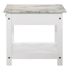 Denhour DH BASIC 4-Piece Open-Shelf Coffee Table Set with Drawer in Transitional Rubberwood