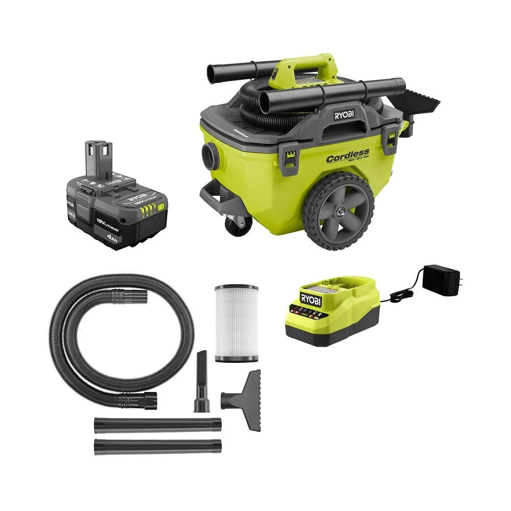 18V Cordless 6-Gallon Wet/Dry Vacuum Kit with Battery and Charger, P770KN