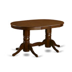 East West Furniture 7-Piece Oval Dining Set - Espresso Wooden Table with 6 Matching Chairs (Customizable Seat Options)