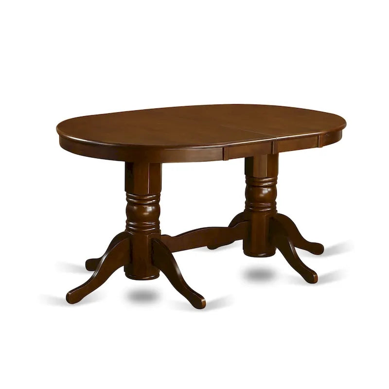 East West Furniture 7-Piece Oval Dining Set - Espresso Wooden Table with 6 Matching Chairs (Customizable Seat Options)