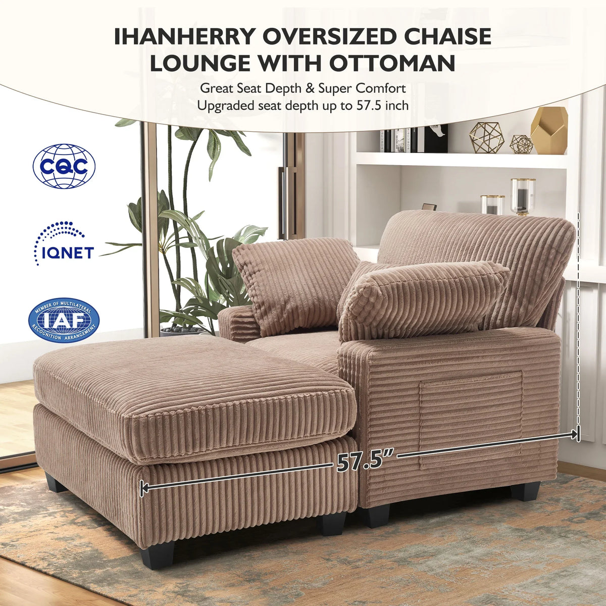 BedLuxury Oversized Accent Chair with Ottoman for Living Room, Single Sleeper Sofa Armchair with 3 Pillows, Lounge Sofa Bed, Green
